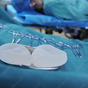 operating tools and chest implants in surgery room