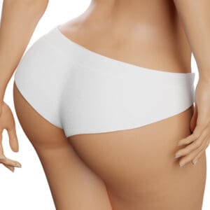 Beautiful slim and curvy body in white panties