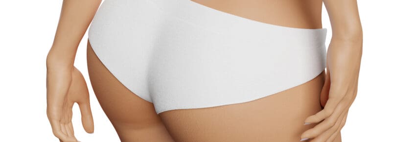 Beautiful slim and curvy body in white panties